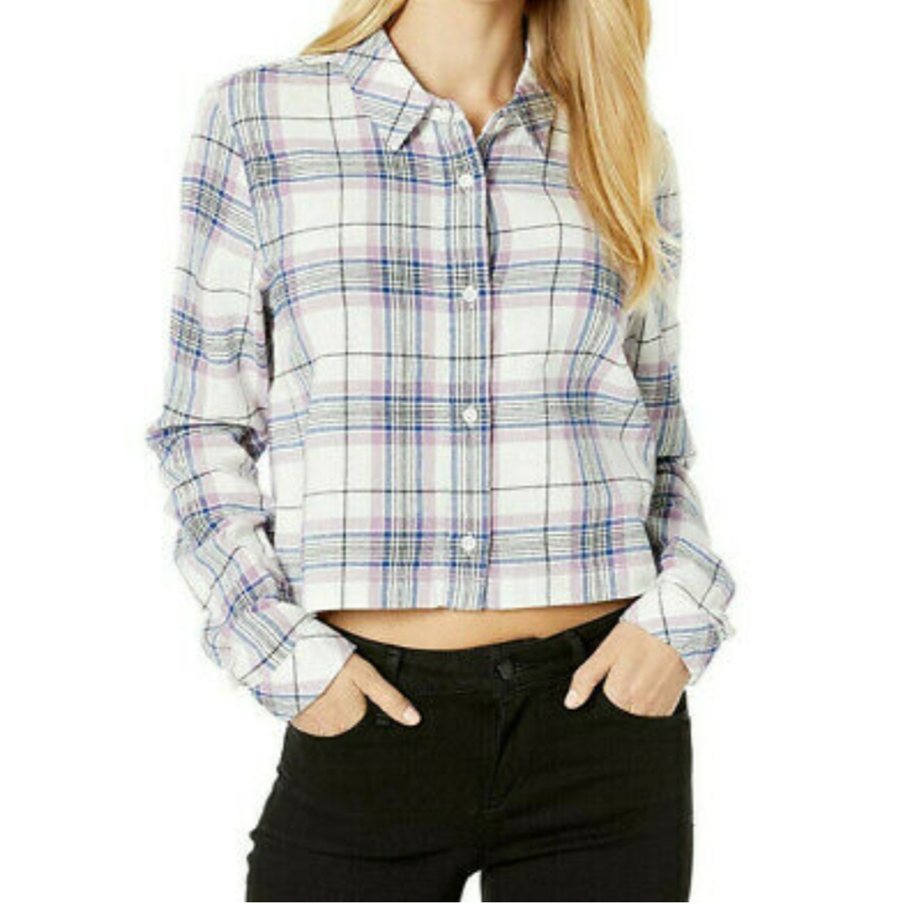 NWT Vans Cropped Box Car Flannel